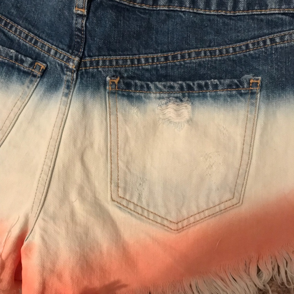 Free People Dip Dye Denim Jean Ombre mini shorts - Picture 5 of 7